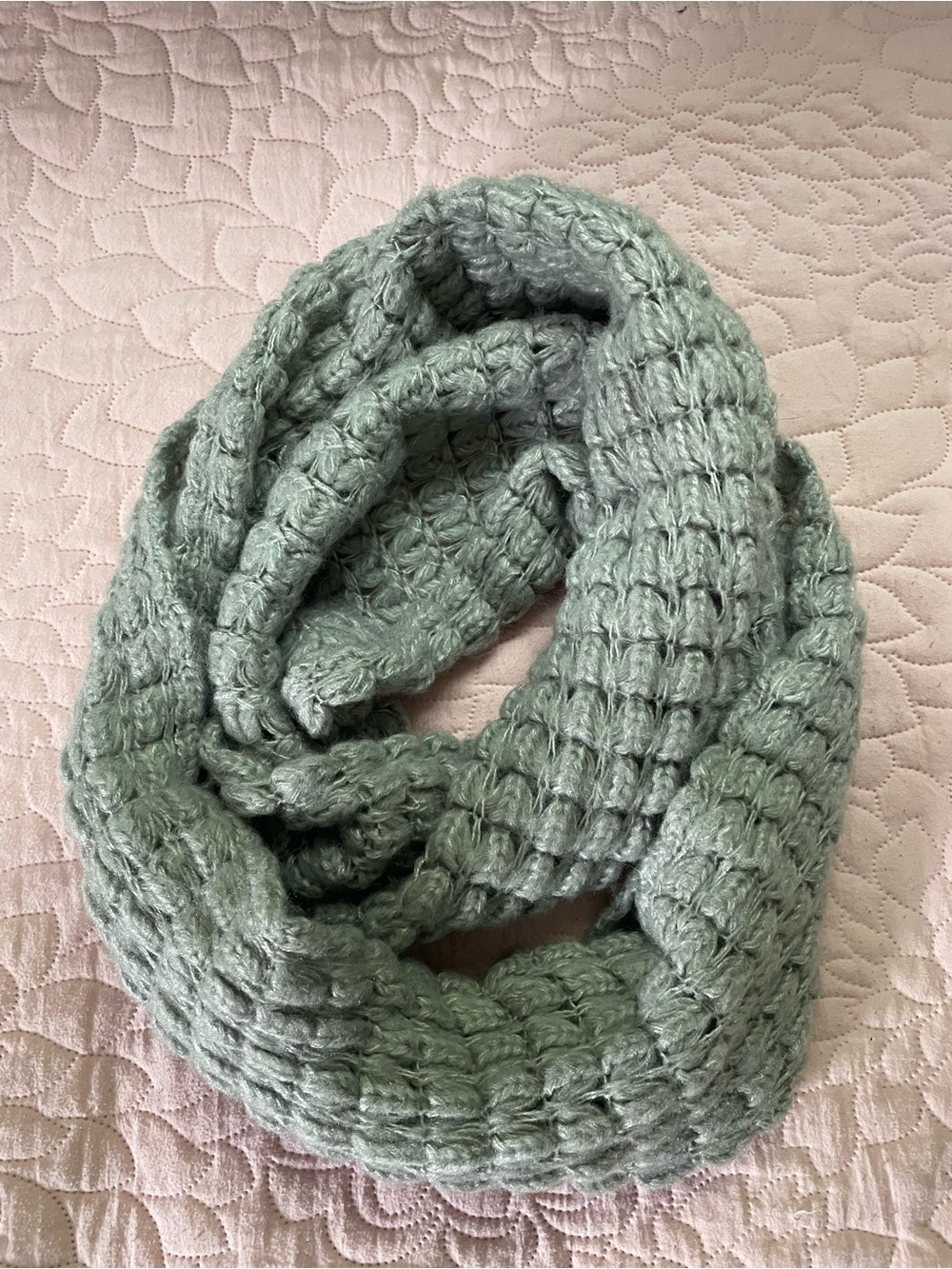 Soft Knit Infinity Scarf in Gray